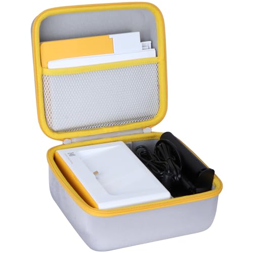 Lebakort Hart Reise Schutz Hülle Etui Tasche für Kodak Dock Plus 4PASS Fotodrucker/Kodak Dock Premium 4x6 Tragbarer Sofortbilddrucker (Weiß+Gelb) von Lebakort