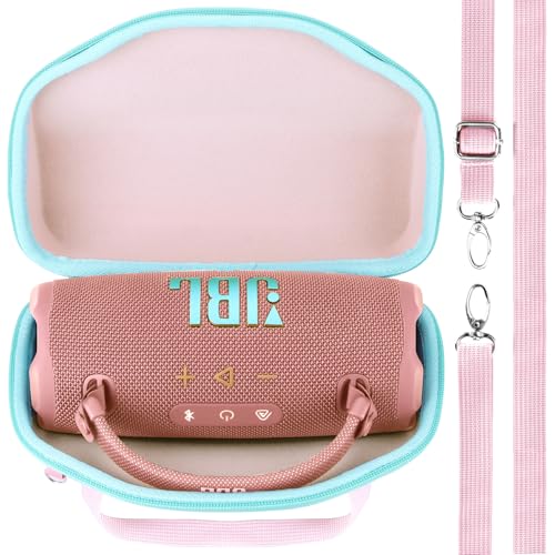 Lebakort Hart Schutz Hülle Etui Tasche für JBL Charge 6 Tragbarer Lautsprecher (Rosa+Mintgrün) von Lebakort