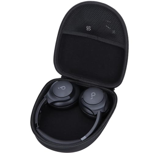 Lebakort Hart Reise Schutz Hülle Etui Tasche für Soundcore by Anker Q20i Q20 Q20+ Q30 Q35 Q40 Q45 Hybrid Active Noise Cancelling Kabelloser Bluetooth Over-Ear-Kopfhörer (Schwarz) von Lebakort