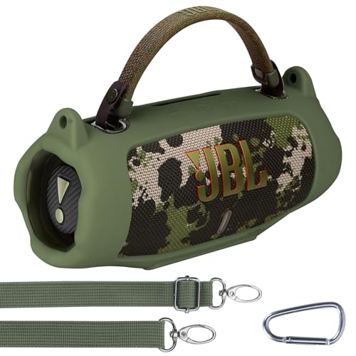 Lebakort Silikonhülle Tragetasche Case für JBL Charge 6 Tragbarer Lautsprecher, mit Schultergurten und Bergsteigschnalle (Multicolor) von Lebakort