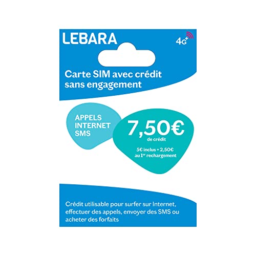 Lebara SIM Karte (Frankreich) Inkl. EUR 7,50 Gesprächsguthaben - Französische Rufnummer von Lebara