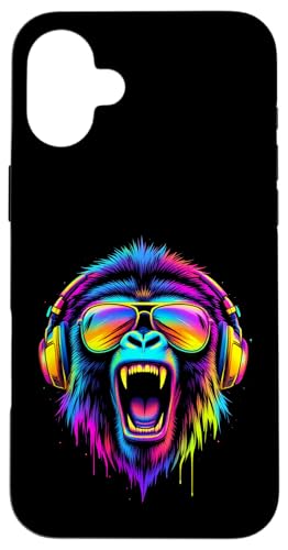 Lebendiger Affe Kopfhörer Hülle für iPhone 16 Plus Lebendiger Affe Kopfhörer Hülle für iPhone 16 Plus von Lebendiger Affe Kopfhörer Designs