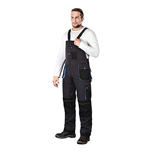 Leber & Hollman Herren Arbeits-Latzhose LH-FMN-B, 65% Polyester 35% Baumwolle 270 g/m2 und Verstärkung aus Cordura-Stoff, mit Taschen für Knieschoner Leber & Hollman Herren Arbeits-Latzhose LH-FMN-B, 65% Polyester 35% Baumwolle 270 g/m2 und Verstärkung aus Cordura-Stoff, mit Taschen für Knieschoner von LEBER & HOLLMAN