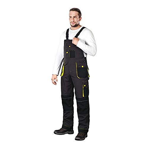 Leber & Hollman Herren Arbeits-Latzhose LH-FMN-B, 65% Polyester 35% Baumwolle 270 g/m2 und Verstärkung aus Cordura-Stoff, mit Taschen für Knieschoner Leber & Hollman Herren Arbeits-Latzhose LH-FMN-B, 65% Polyester 35% Baumwolle 270 g/m2 und Verstärkung aus Cordura-Stoff, mit Taschen für Knieschoner von LEBER & HOLLMAN