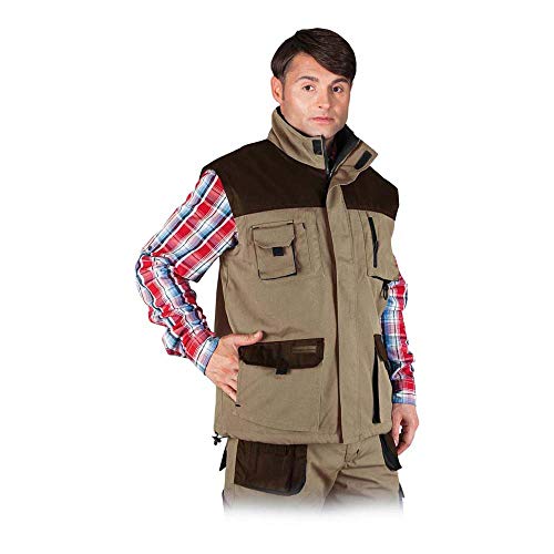 Leber & Hollman Herren Arbeitsweste LH-FMNW-V, gefüttert, 65% Polyester 35% Baumwolle 270 g/m2, Futter 100% Polyester, Hochkragen, vorne Reißverschluss und Klettverschluss, Leber & Hollman Herren Arbeitsweste LH-FMNW-V, gefüttert, 65% Polyester 35% Baumwolle 270 g/m2, Futter 100% Polyester, Hochkragen, vorne Reißverschluss und Klettverschluss, von LEBER & HOLLMAN