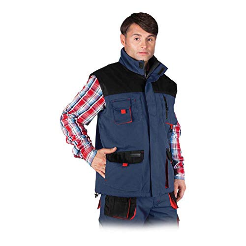 Leber & Hollman Herren Arbeitsweste LH-FMNW-V, gefüttert, 65% Polyester 35% Baumwolle 270 g/m2, Futter 100% Polyester, Hochkragen, vorne Reißverschluss und Klettverschluss, Leber & Hollman Herren Arbeitsweste LH-FMNW-V, gefüttert, 65% Polyester 35% Baumwolle 270 g/m2, Futter 100% Polyester, Hochkragen, vorne Reißverschluss und Klettverschluss, von LEBER & HOLLMAN