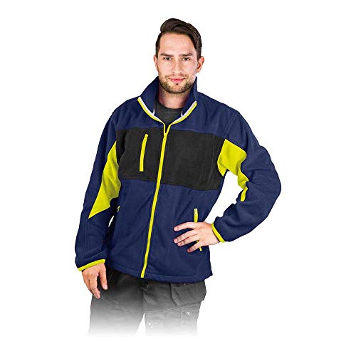 Leber & Hollman Herren Fleece-Arbeitsjacke LH-FMN-P, Stehkragen, langarm, Fleece 290 g/m2 aus 100% Polyester, mit Reißverschluss, elastische Paspel-Bündchen an Ärmel und Saum von Leber&Hollman