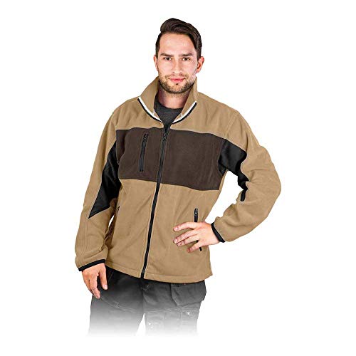 Leber & Hollman Herren Fleece-Arbeitsjacke LH-FMN-P, Stehkragen, langarm, Fleece 290 g/m2 aus 100% Polyester, mit Reißverschluss, elastische Paspel-Bündchen an Ärmel und Saum von Leber&Hollman