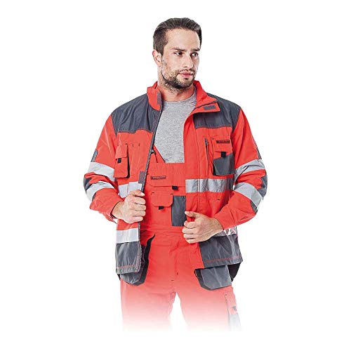 Leber & Hollman Herren Schutzjacke LH-FMN-J, 100% Polyester 270 g/m2, Hochkragen, Reißverschluss und Klettverschlüsse, verlängerte Rückenpartie, Lüftung von Leber&Hollman