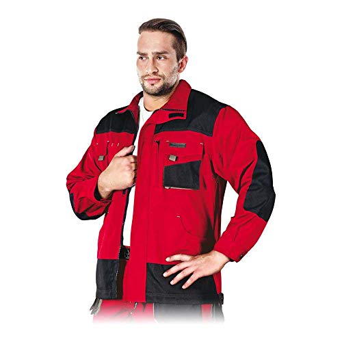 Leber & Hollman Herren Schutzjacke LH-FMN-J, 65% Baumwolle, 35% Polyester, 270 g/m2, Hochkragen, Reißverschluss und Klettverschlüsse, verlängerte Rückenpartie, Lüftung von Leber&Hollman