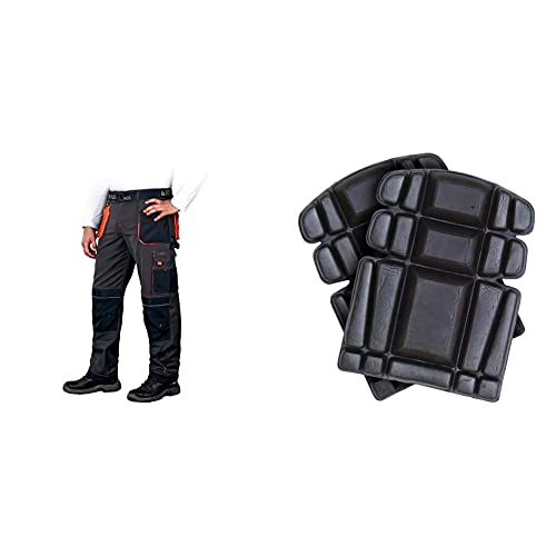 Leber&Hollman LH-FMN-T_SBP54 Formen Schutzhose, Stahlblau-Schwarz-Orange, 54 Größe & ONKINGBEE Knieschützer, Schwarz, Uni Größe Einheitsgröße von LEBER & HOLLMAN