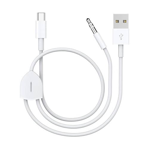 LecLooc 2 in 1 USB C auf 3,5 mm Audio AUX Klinke Kabel (weiß) von LecLooc