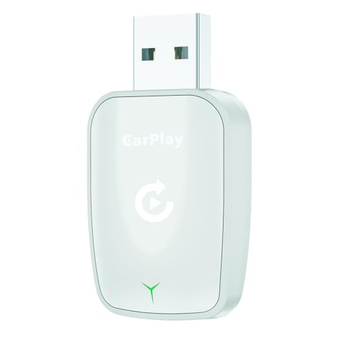 LecLooc CarPlay Wireless Adapter für iPhone,Upgrade Converts Wired auf Kabellose Mini Stabiler Plug und Play Wireless CarPlay Adapter Kompatibel mit iPhone iOS 10+ und Autos mit CarPlay(Weiß) von LecLooc