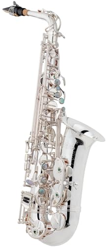 Lechgold LAS-20S Alt-Saxophon - aus versilbertem Messing - Dunkler, satter Klang - Inklusive ESM Mundstück aus deutscher Fertigung und Leichtkoffer mit Rucksack-Garnitur - versilbert von Lechgold