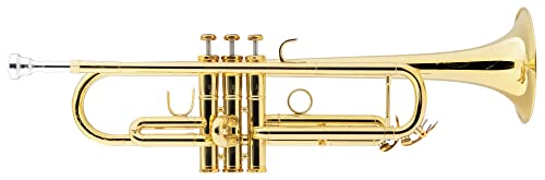 Lechgold TR-18L Bb-Trompete lackiert - Klarlackierte Trompete in Bb - Aus Messing - Schallbecher-Ø: 124 mm - Edelstahl-Ventile - ML-Bohrung: 11,68 mm - Inkl. Leichtkoffer von Lechgold