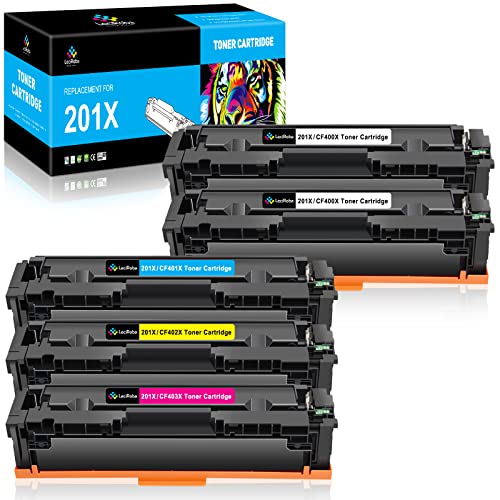 LeciRoba 201X CF400X für HP 201X 201A CF400X CF400A CF401X CF401A CF402X CF402A CF403X CF403A Toner Cartridges ,for HP Color Laserjet Pro M252dw M252n ,MFP M277dw M277 M274n M277c6 M277n (5-Packung) von LeciRoba