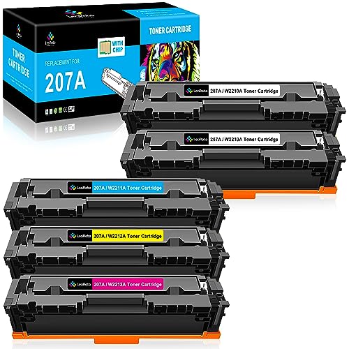 LeciRoba 207A (Mit Chip) für HP W2210X W2211X W2212X W2213X W2210A W2211A W2212A W2213A 207X 207A Toner für HP Color Laserjet Pro MFP-M283fdw MFP-M283fdn MFP-M282nw M255dw M255nw Drucker (5-Packung) von LeciRoba