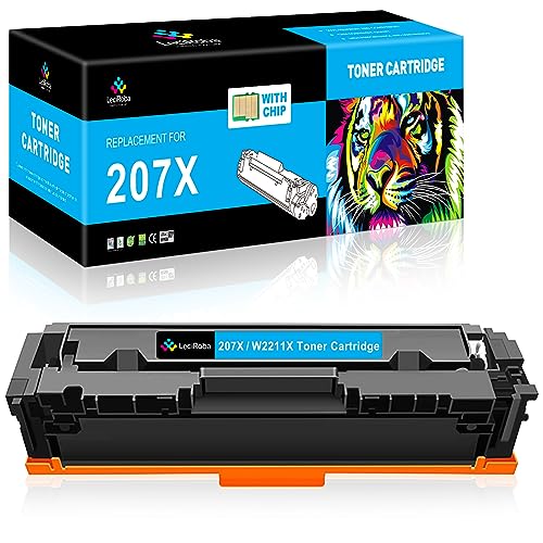 LeciRoba 207X (Mit Chip) für HP W2210X W2211X W2212X W2213X W2210A W2211A W2212A W2213A 207X 207A Toner für HP Color Laserjet Pro MFP-M283fdw MFP-M283fdn MFP-M282nw M255dw M255nw Drucker (1- Cyan) von LeciRoba