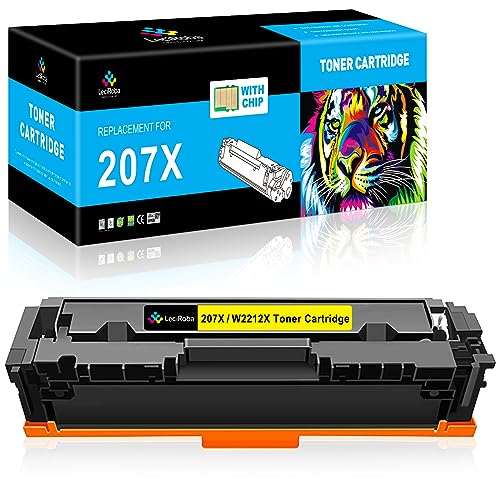 LeciRoba 207X für HP W2210X W2211X W2212X W2213X W2210A W2211A W2212A W2213A 207X 207A Toner für HP Color Laserjet Pro MFP-M283fdw MFP-M283fdn MFP-M282nw M255dw M255nw Drucker (Mit Chip,1-Gelb) von LeciRoba