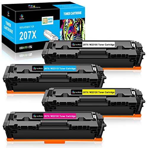 LeciRoba 207X für HP W2210X W2211X W2212X W2213X W2210A W2211A W2212A W2213A 207X 207A Toner für HP Color Laserjet Pro MFP-M283fdw MFP-M283fdn MFP-M282nw M255dw M255nw Drucker (Mit Chip,4-Packung) von LeciRoba