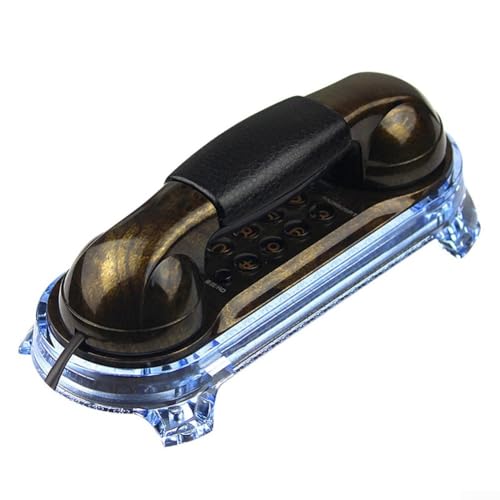 Klassisches Retro-Telefon mit Kabel für einfache Wandmontage in Räumen im Vintage-Stil (Bronze) von Lecreatekit
