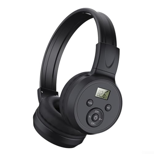 Lecreatekit FM-Kopfhörer, faltbar, wiederaufladbar, FM-Kopfhörer mit LCD-Display, einfacher Zugriff auf Stationsinformationen, langlebige Nutzung (Laden) von Lecreatekit