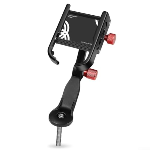 Lecreatekit Fahrrad-Handy-Ständer, Aluminiumlegierung, Fahrradvorbau-Handyhalterung, reserviertes Loch und Ladeanschluss ohne Blockiertasten (Typ A) von Lecreatekit