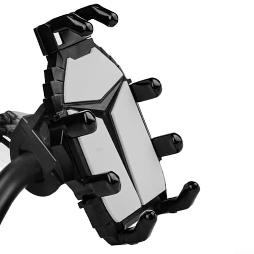 Lecreatekit Motorrad-Handyhalterung, 360° verstellbar, ABS, schwarz, passend für die meisten Fahrräder, Elektroroller, Einhandbedienung, sicherer Halt (A) von Lecreatekit