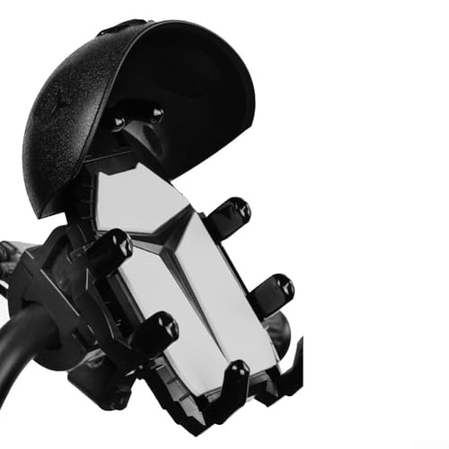 Lecreatekit Motorrad-Handyhalterung, 360° verstellbar, ABS, schwarz, passend für die meisten Fahrräder, Elektroroller, Einhandbedienung, sicherer Halt (D) von Lecreatekit
