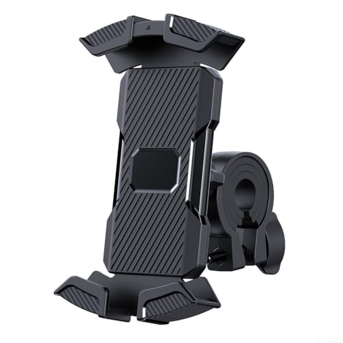 Lecreatekit Motorrad-Handyhalterung mit Schnellverschluss, Einhandbedienung für Lenker und Spiegelhalterung, ABS, schwarze Fahrradhalterung (Lenker) von Lecreatekit