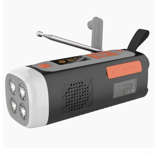 Solar-Handkurbel-Radio, 4500 mAh, kompakter und tragbarer Radio-Lautsprecher, Multiband-Empfang, verbessert das Outdoor-Erlebnis, langlebig Solar-Handkurbel-Radio, 4500 mAh, kompakter und tragbarer Radio-Lautsprecher, Multiband-Empfang, verbessert das Outdoor-Erlebnis, langlebig von Lecreatekit