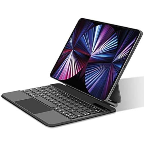 Lecsas Stilvolle Magic Keyboard Hülle für iPad Pro 12.9 2022 mit schwimmendem Magnetständer für iPad Pro 6th Generation 5th 4th 3th Gen 2021 2020 2018 Magic Case, Smart Trackpad & Tastaturfolie, von Lecsas