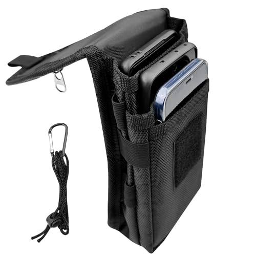 Lectorias Handytasche Gürtel, Handy Gürteltasche, Gürtelschlaufen Tasche, Handy Tasche, Handytaschen für Gürtel, Handygürteltasche Schwarz mit Karabiner für Alle Tragbaren Mobiltelefone von Lectorias