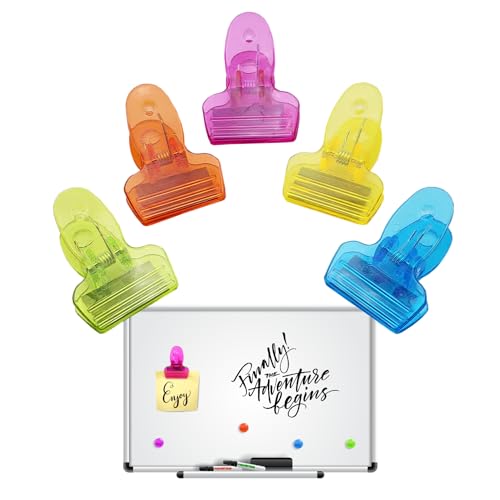 Leddy Living 5 Stück mehrfarbige Magnetklammern, Klemmhaken mit Magnet für Notizen und Notizen, Whiteboard und Kühlschrank, für Zuhause, Klassenzimmer, Schule, Büro, Konferenzen Leddy Living 5 Stück mehrfarbige Magnetklammern, Klemmhaken mit Magnet für Notizen und Notizen, Whiteboard und Kühlschrank, für Zuhause, Klassenzimmer, Schule, Büro, Konferenzen von Leddy Living