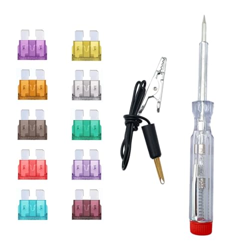Leddy Living Sortiertes Auto-Sicherungsset + Tester mit Krokodil für Wohnmobil, LKW, Motorrad, 3 A, 5 A, 7,5 A, 10 A, 15 A, 20 A, 25 A, 30 A, 35 A, 40 A Leddy Living Sortiertes Auto-Sicherungsset + Tester mit Krokodil für Wohnmobil, LKW, Motorrad, 3 A, 5 A, 7,5 A, 10 A, 15 A, 20 A, 25 A, 30 A, 35 A, 40 A von Leddy Living