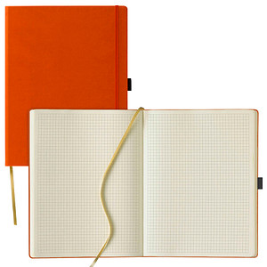 Lediberg Notizbuch Tucson ca. DIN A4 kariert, orange Hardcover 240 Seiten von Lediberg