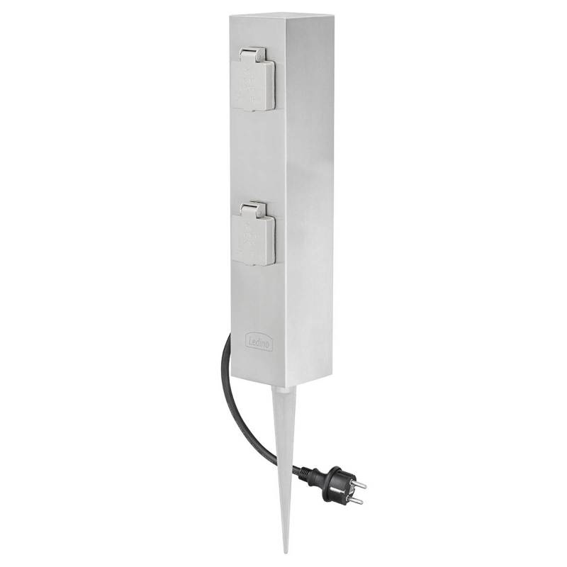 Vierfach-Steckdosensäule Connect S4 m. Erdspieß von Ledino