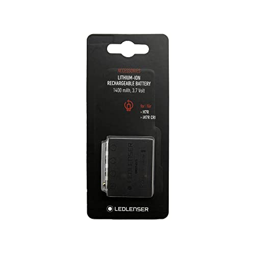 Ledlenser Li-Ion rechargeable Battery pack 1400 mAh, wiederaufladbare Batterie, leistungsstark, 3,7 V, Akku für Stirnlampe, 1 Stk. von Ledlenser