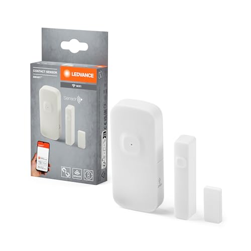LEDVANCE SMART WIFI intelligenter Kontaktsensor für Smart Home im Innenbereich, ohne Kabel, weiß, Steuerung via App, integrierter wiederaufladbarer Akku und einfaches Aufladen über USB-C von LEDVANCE