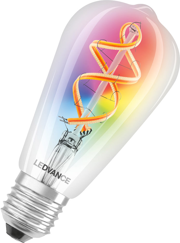LEDVANCE Wifi SMART+ LED-Lampe Filament Edison 30 RGBW mehrfarbig (ex 60W) 4,5W E27 von Ledvance