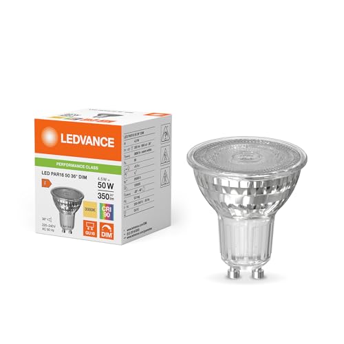 Ledvance Performance LED-Spot Reflektor GU10 PAR16 4.5W 350lm 36D - 930 Warmweiß | Höchste Farbwiedergabe - Dimmbar - Ersatz für 50W Ledvance Performance LED-Spot Reflektor GU10 PAR16 4.5W 350lm 36D - 930 Warmweiß | Höchste Farbwiedergabe - Dimmbar - Ersatz für 50W von Ledvance