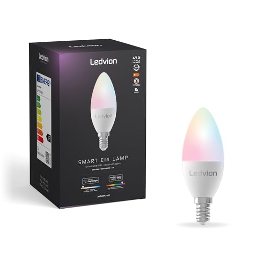 Ledvion - 4X Smart RGB+CCT E14 LED Lampe, 5W, 470 Lumen, Wi-Fi Beleuchtung, Wi-Fi Lampe, Dimmbar, Alexa & Google Home Ledvion - 4X Smart RGB+CCT E14 LED Lampe, 5W, 470 Lumen, Wi-Fi Beleuchtung, Wi-Fi Lampe, Dimmbar, Alexa & Google Home von Ledvion