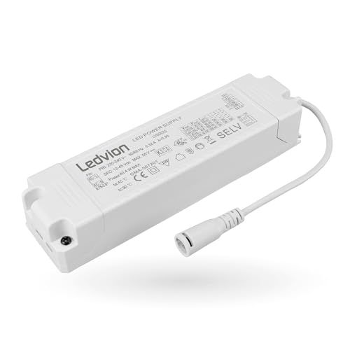 Ledvion LED-Treiber Dimmbar für LED Panels, LED Driver, 0-10V, 38 Watt, 400-950 mA, Standart mit Netzkanel und Eurostecker von Ledvion