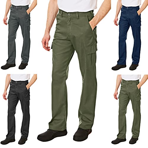 Lee Cooper Herren 205 Fracht Multi Pocket Fracht Arbeit und Arbeitskleidung Hosen, Khaki, 36" Waist Short Leg von Lee Cooper