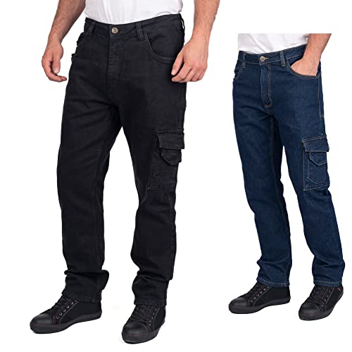 Lee Cooper Herren LCPNT239 Workwear Safety Carpenter Stretch Denim Jeans Arbeitshose Schwarz, 42W, Schwarz, 42W x 31L von Lee Cooper