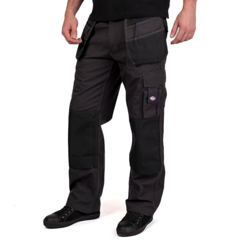 Lee Cooper LCPNT216 Herren-Arbeitshose mit Holstertasche, Grau schwarz, 34W/31L Lee Cooper LCPNT216 Herren-Arbeitshose mit Holstertasche, Grau schwarz, 34W/31L von Lee Cooper
