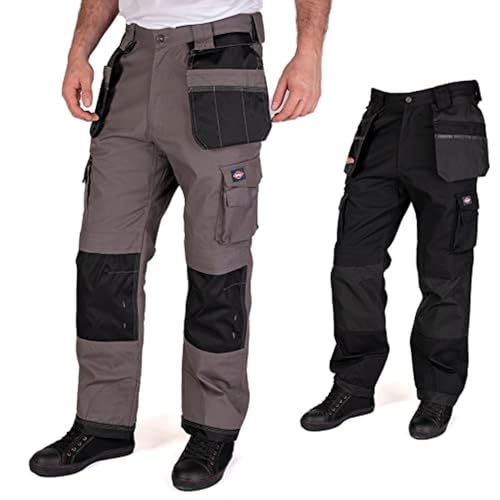Lee Cooper Herren Premium Multi & Holster Pocket Kneepad Arbeitssicherheitshose Cargohose, Grau / Schwarz, 30" Taille Großes Bein Lee Cooper Herren Premium Multi & Holster Pocket Kneepad Arbeitssicherheitshose Cargohose, Grau / Schwarz, 30" Taille Großes Bein von Lee Cooper