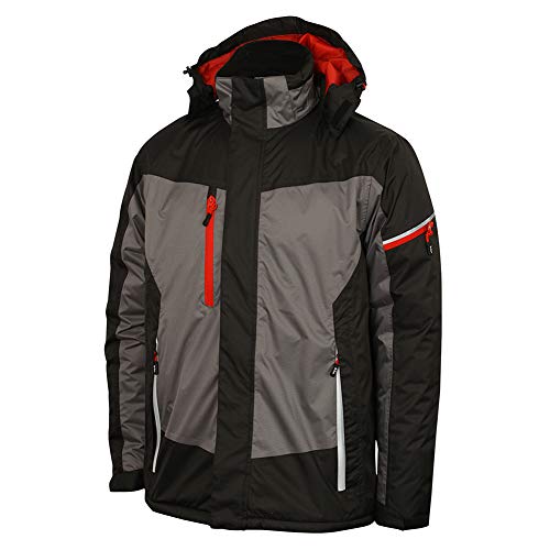 Lee Cooper LCJKT446 Arbeitskleidung der Männer wasserdicht winddicht atmungsaktiv Arbeitsschutz-Jacke mit reflektierendem Detail, Schwarz/Grau, Groß von Lee Cooper