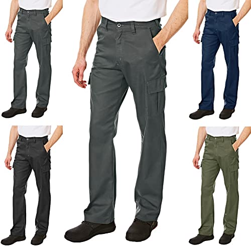 Lee Cooper LCPNT205 Arbeitskleidung-Cargohose für Herren, Grau, 34W_S von Lee Cooper