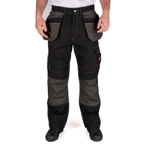 Lee Cooper LCPNT224 Herren-Cargohose mit Holstertasche, Arbeitskleidung, Schwarz, 34 W (kurzes Bein) von Lee Cooper